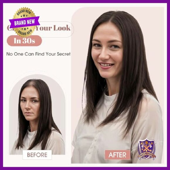 Human Hair Topper 10 Inch No Bangs 2.25x6 Silk Base 5 Clips main image 7